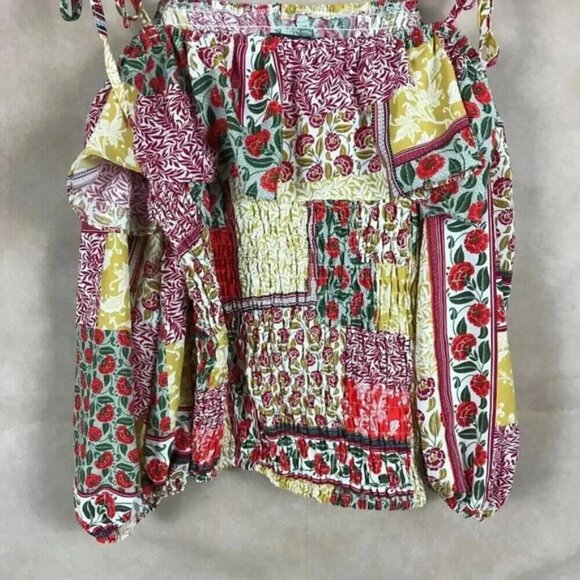 BOOHOO Bandana Floral Patchwork Off The Shoulder Top NEW US 16 (Large) - Picture 4 of 10